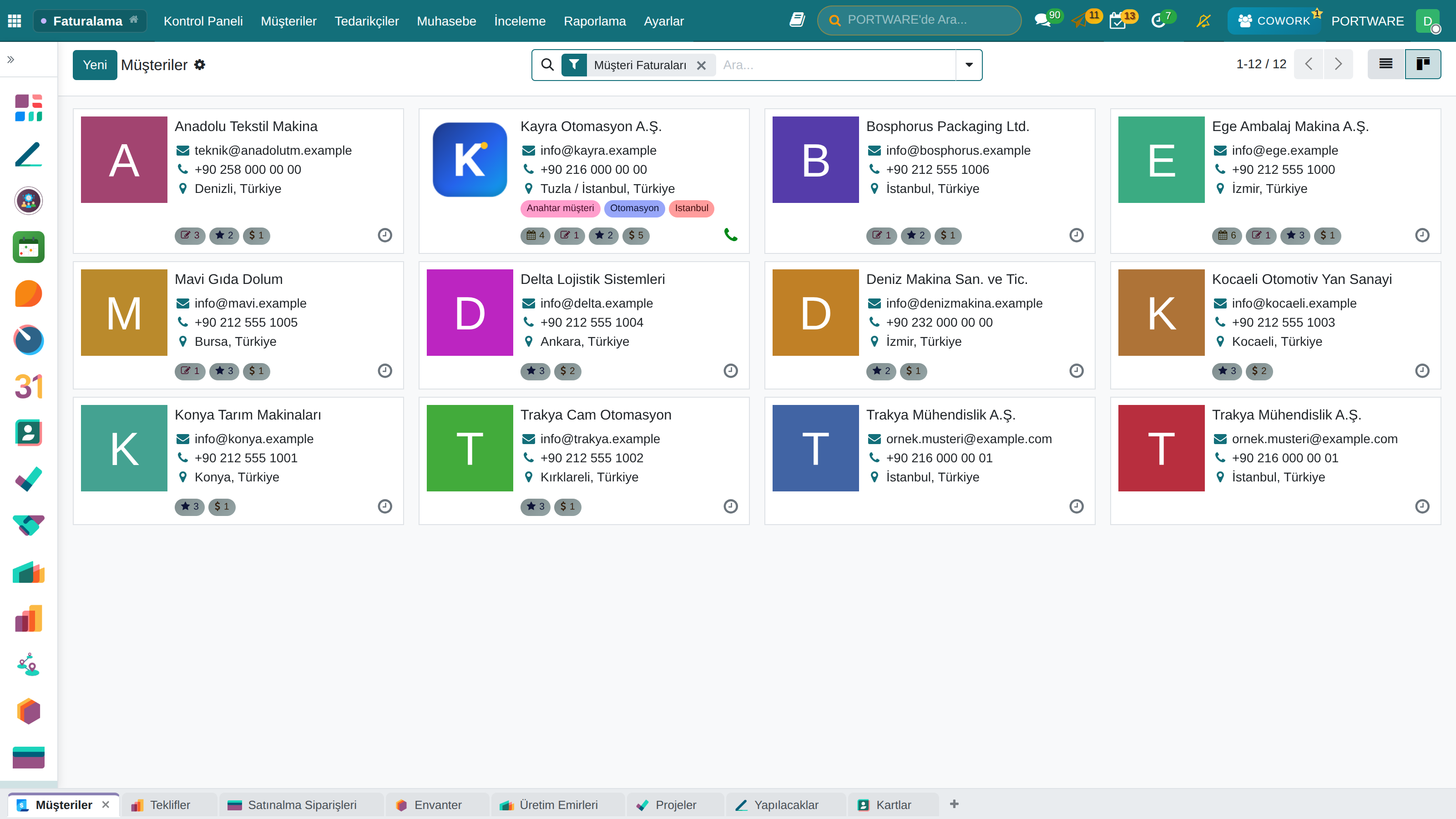 Şirketler Kanban Görünümü