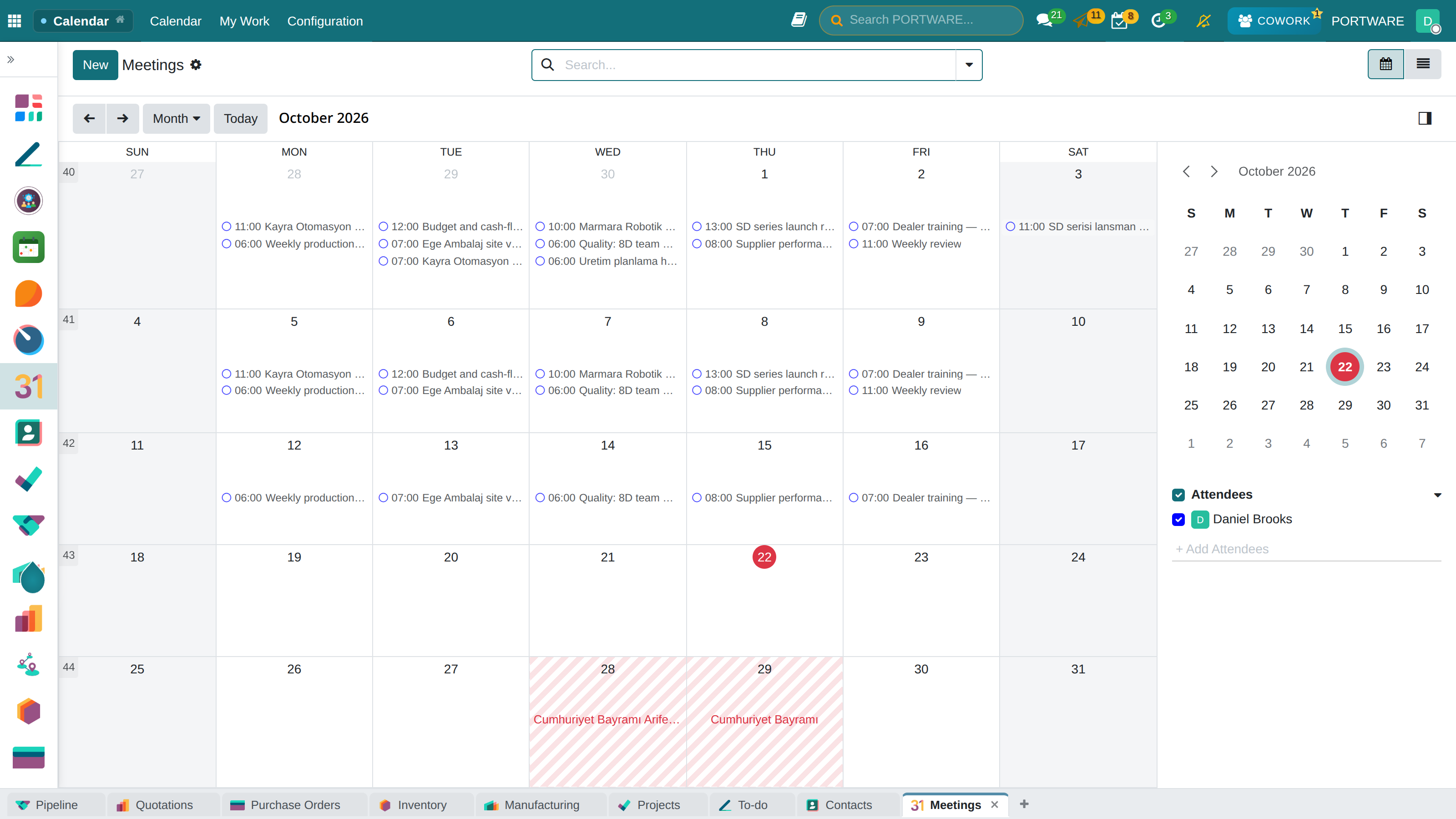 Calendar month view