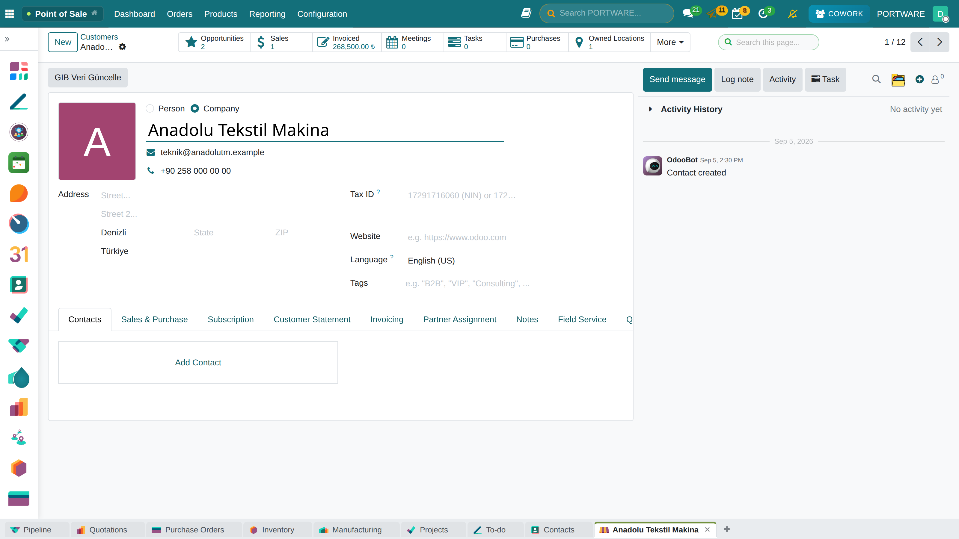 Contact Files Tab