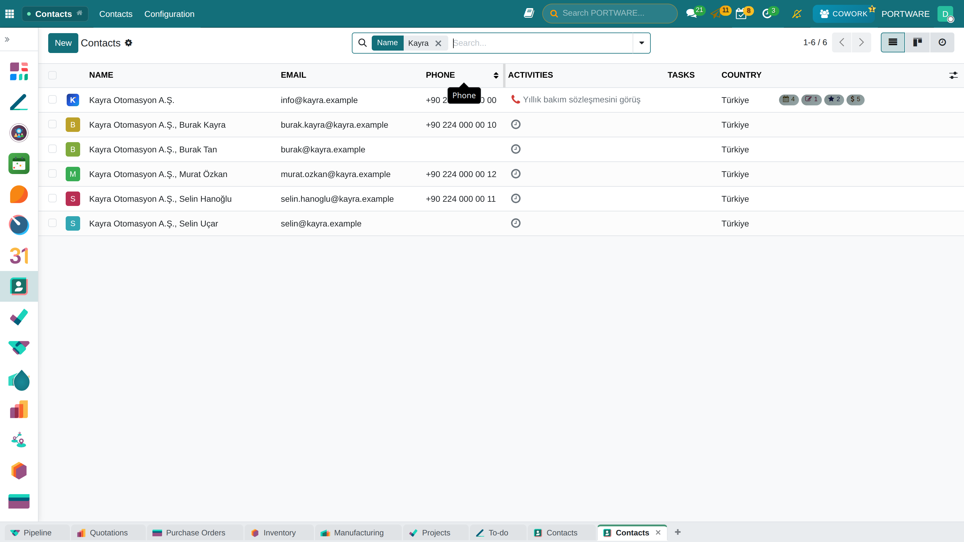 Contact search
