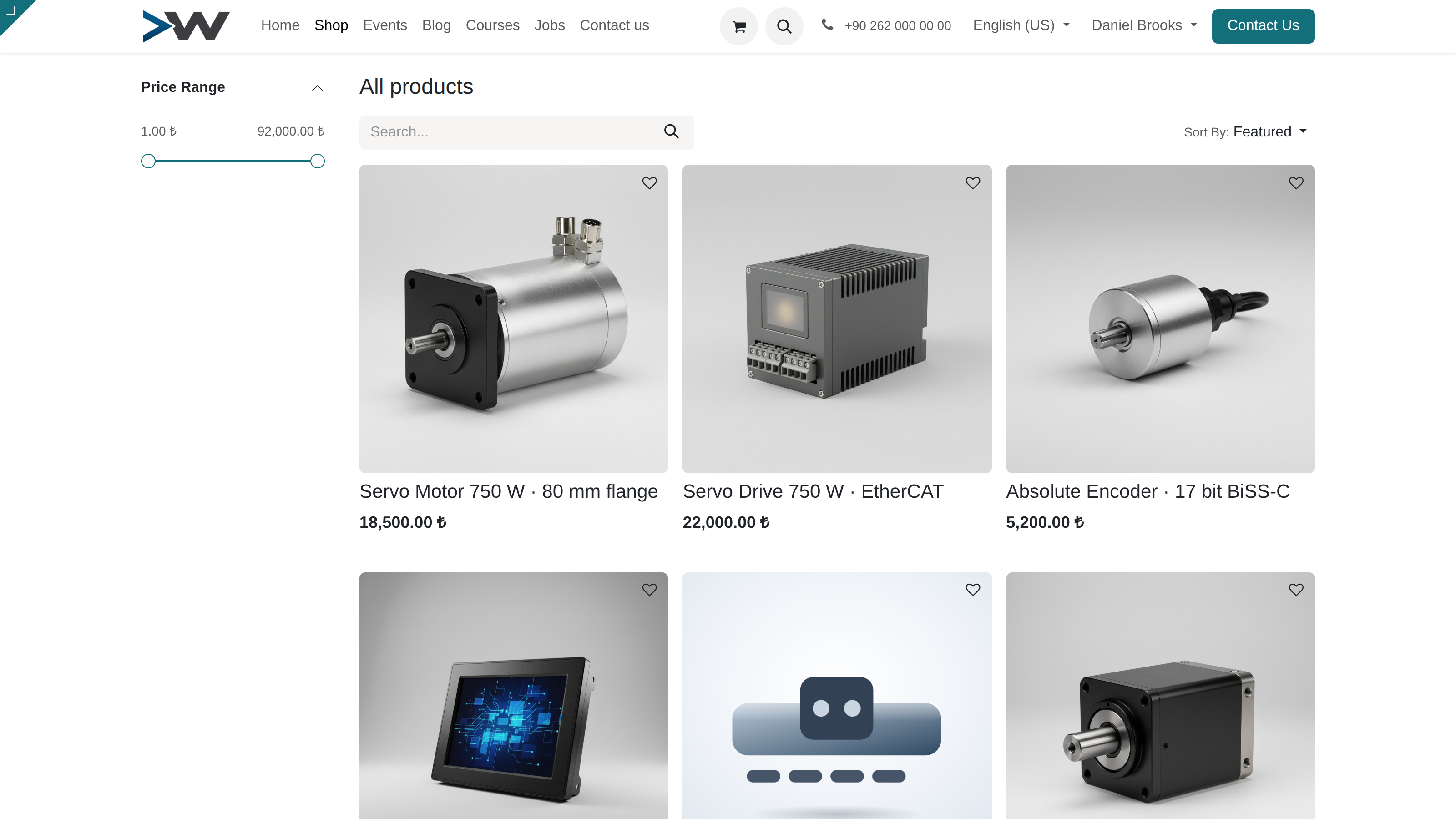 E-commerce Shop Page