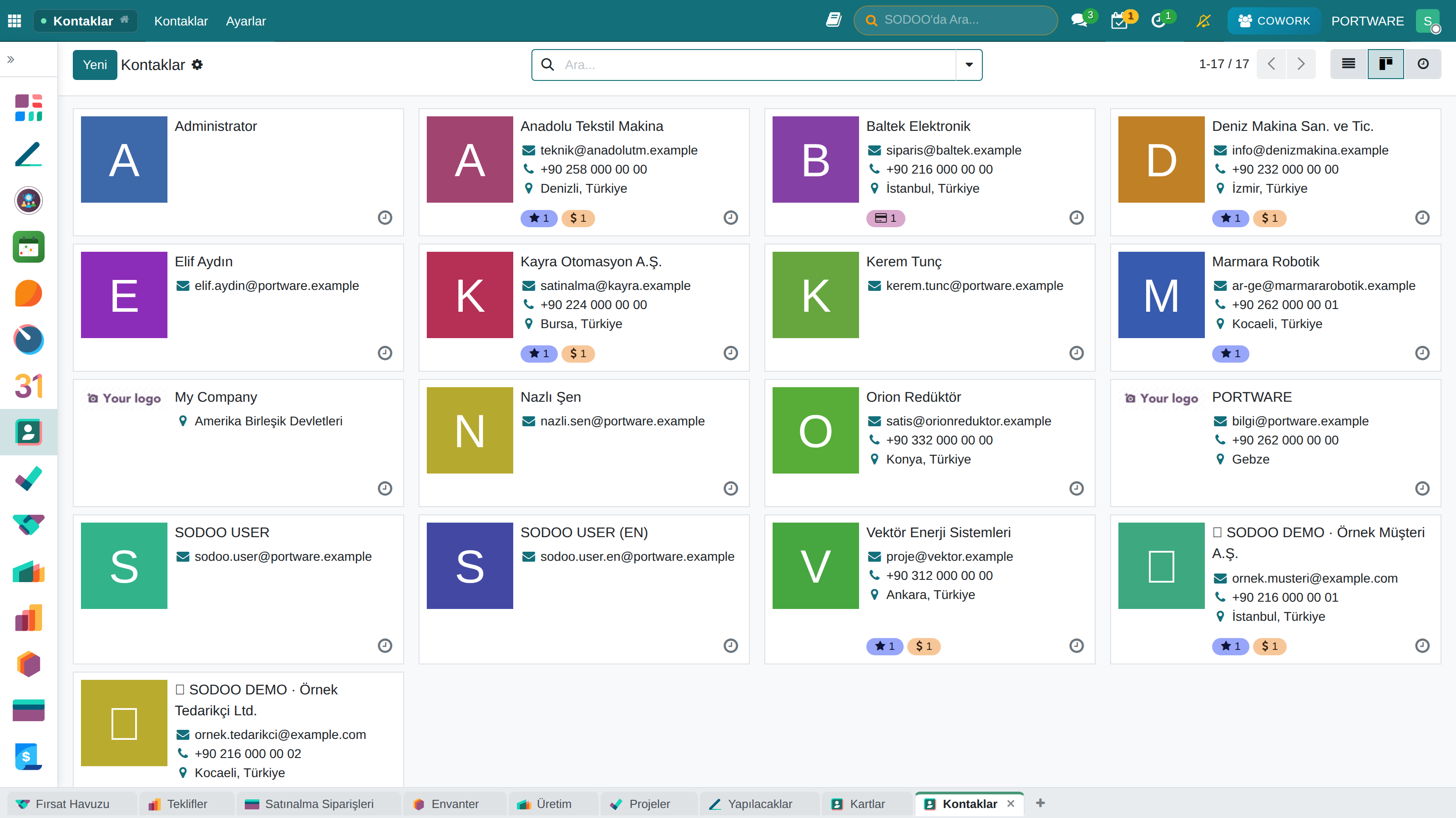 Kişiler Kanban Alternatif Görünüm
