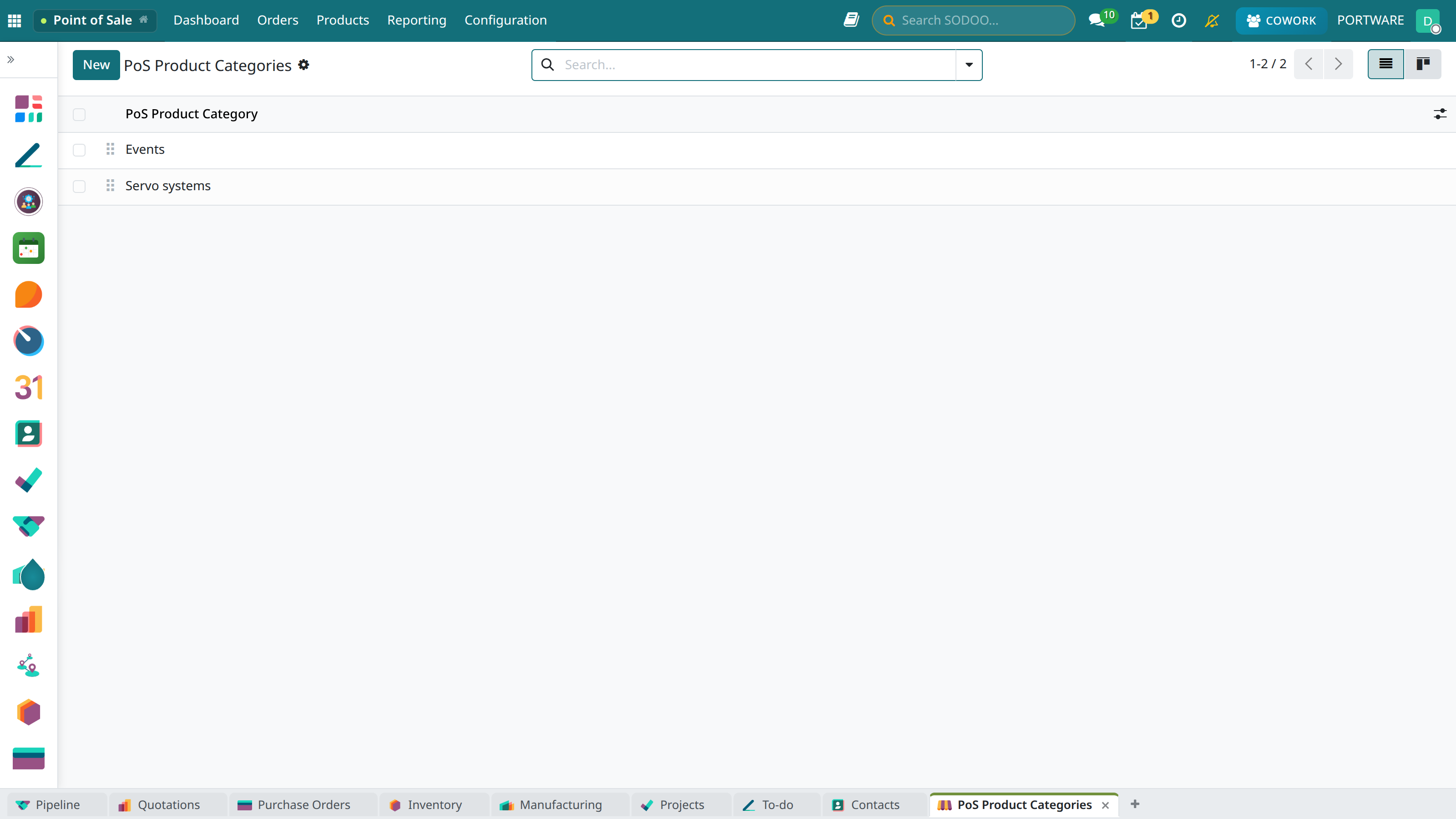 POS Category Configuration