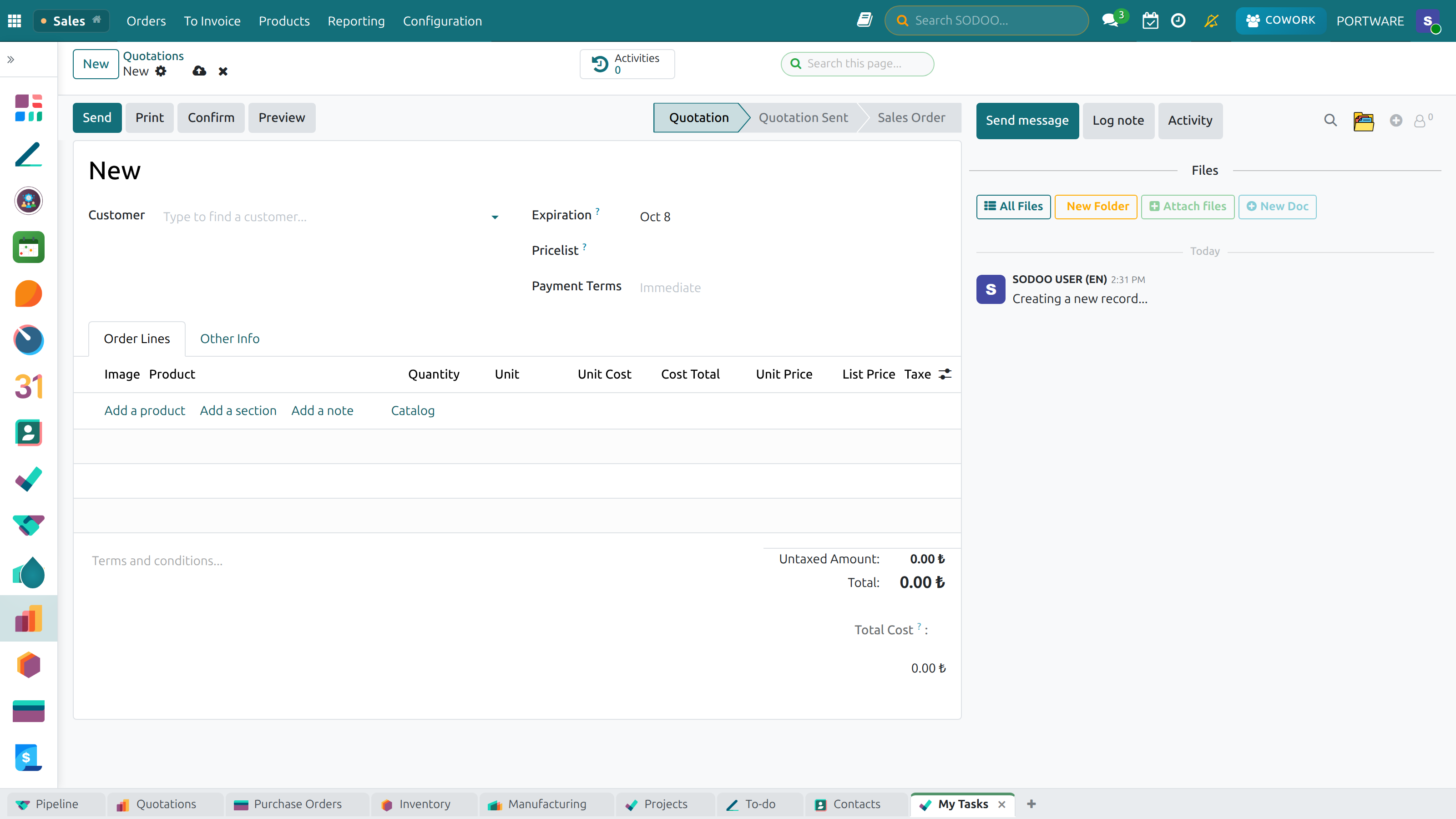 Creating a Sale