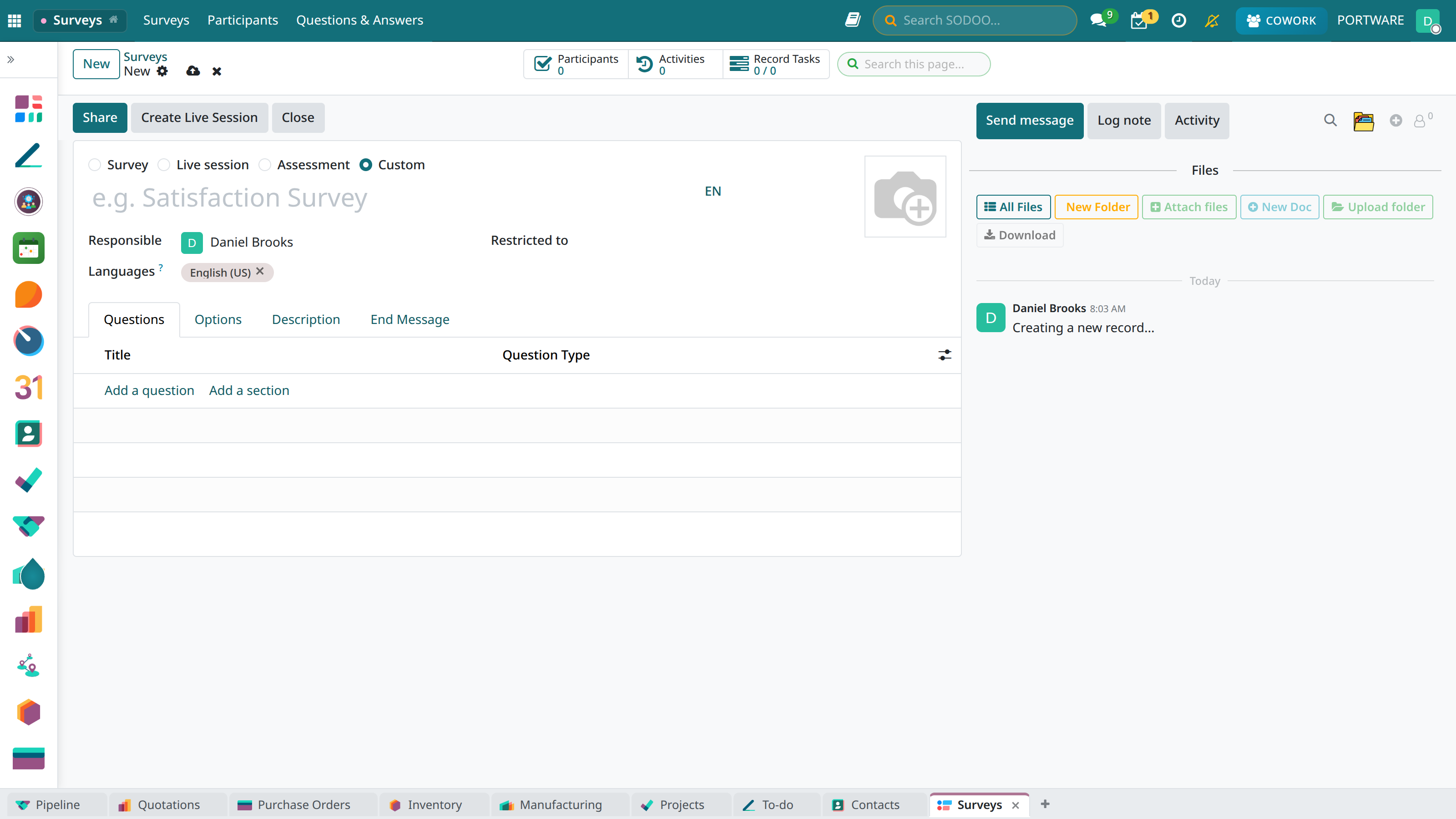 Creating a New Survey