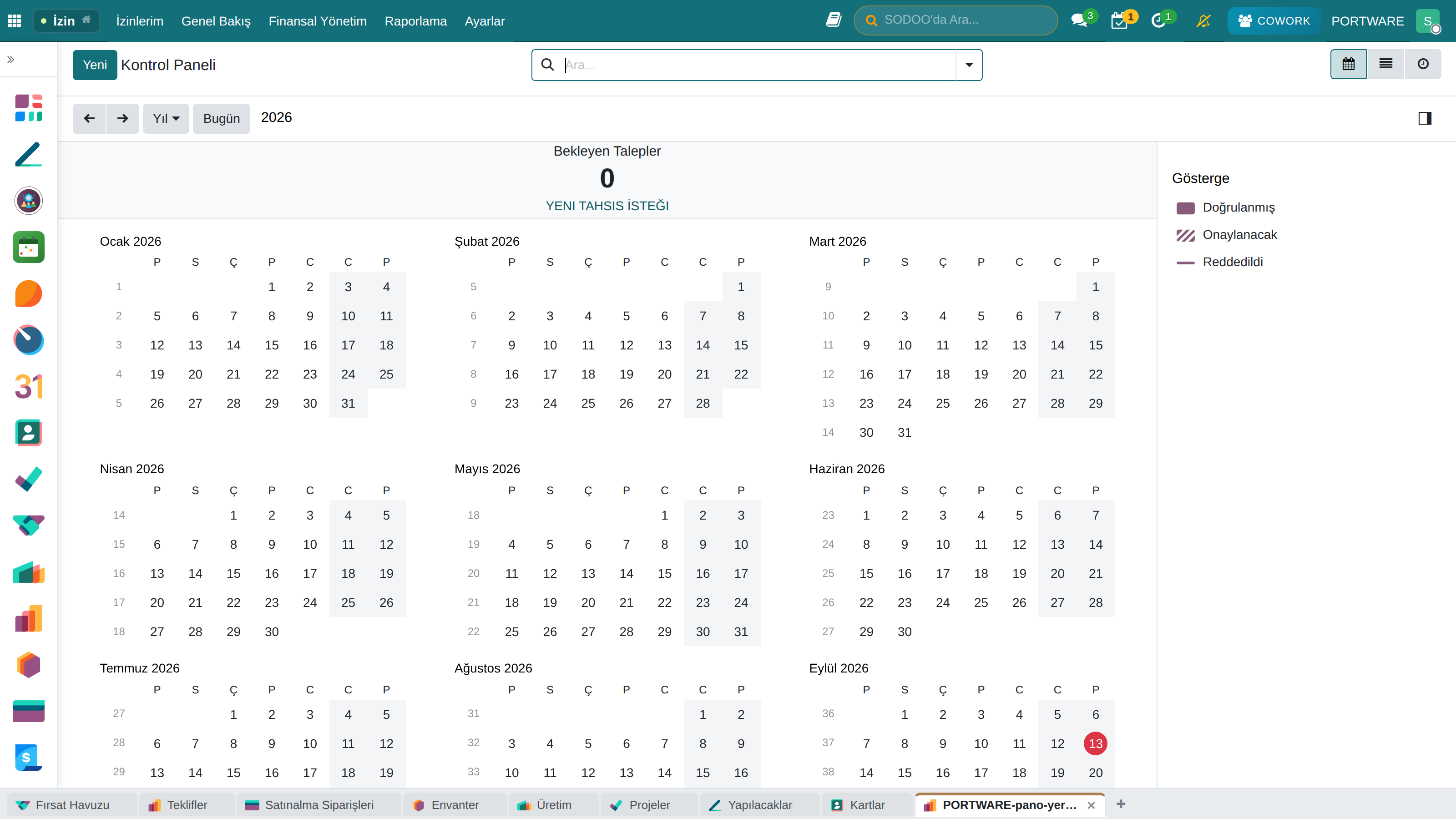 İzin Yönetimi Dashboard